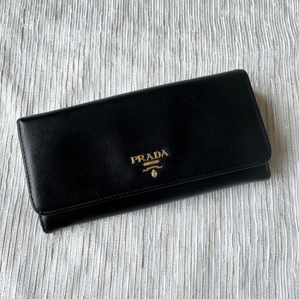 Large Prada Black Saffiano Leather Wallet